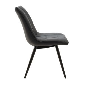 058 000017 2 8 Chair Nely pakoworld metal dark grey pu blackIndoor furniture > Chairs