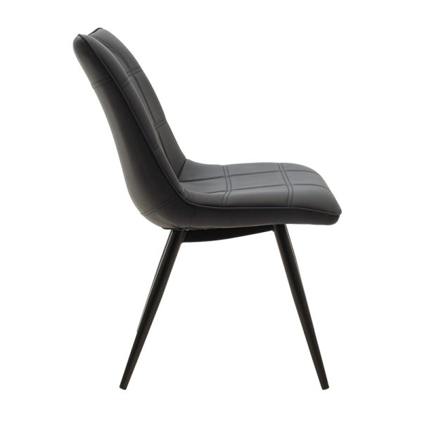 058 000017 2 8 Chair Nely pakoworld metal dark grey pu blackIndoor furniture > Chairs
