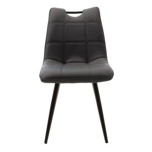 058 000017 3 8 Chair Nely pakoworld metal dark grey pu blackIndoor furniture > Chairs