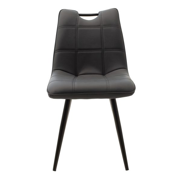058 000017 3 8 Chair Nely pakoworld metal dark grey pu blackIndoor furniture > Chairs