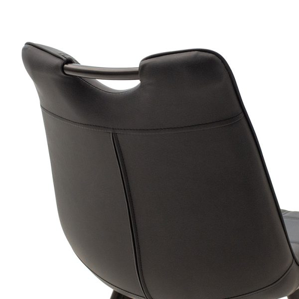 058 000017 4 8 Chair Nely pakoworld metal dark grey pu blackIndoor furniture > Chairs