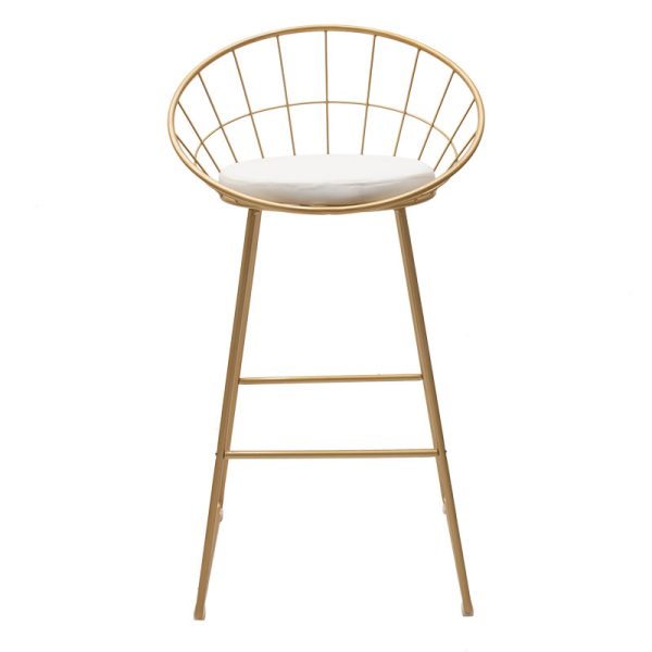 058 000023 3 6 Seth pakoworld bar stool golden metal wire with white pvc cushionIndoor furniture > Bar stools