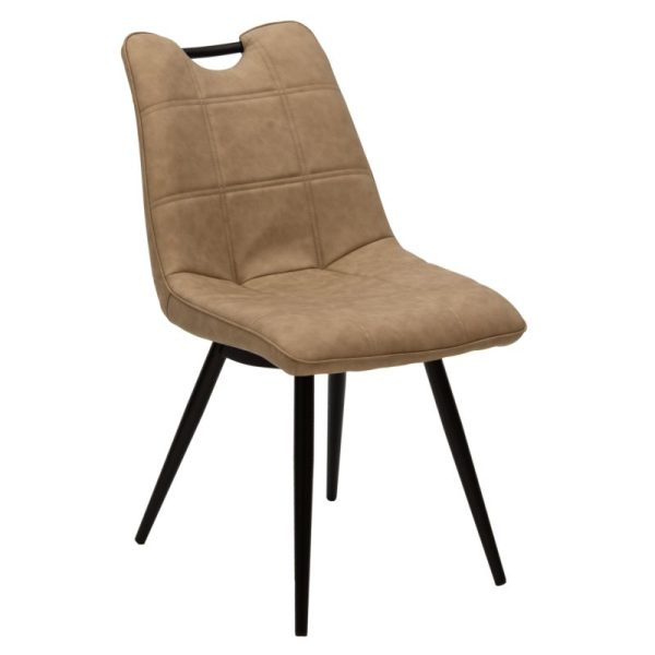 058 000048 6 Chair Nely pakoworld PU beige antique-black legIndoor furniture > Chairs