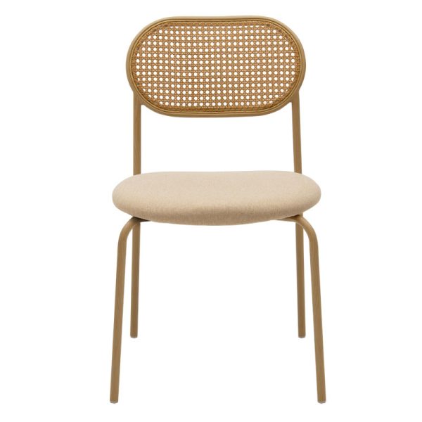 058 000054 3 10 James chair pakoworld pe rattan fabric beige-metal naturalIndoor furniture > Chairs