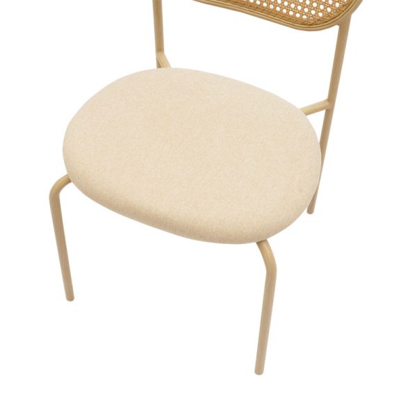 058 000054 4 10 James chair pakoworld pe rattan fabric beige-metal naturalIndoor furniture > Chairs