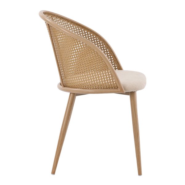 058 000068 2 10 Riccardo chair pakoworld pe rattan beige-fabric beige-metal natural 56x52x82cmIndoor furniture > Chairs