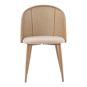058 000068 3 10 Riccardo chair pakoworld pe rattan beige-fabric beige-metal natural 56x52x82cmIndoor furniture > Chairs