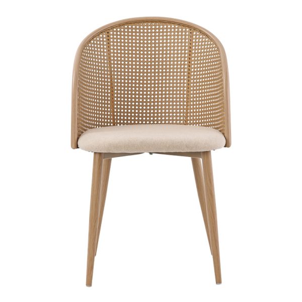 058 000068 3 10 Riccardo chair pakoworld pe rattan beige-fabric beige-metal natural 56x52x82cmIndoor furniture > Chairs
