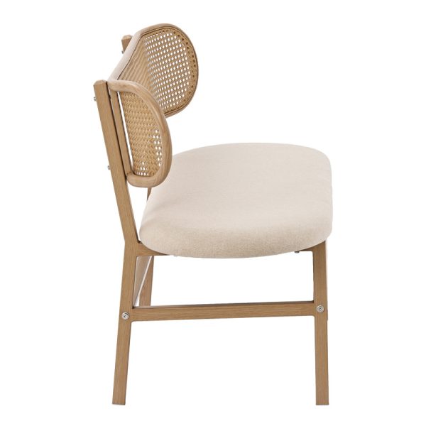058 000070 2 2 seater sofa Enrico chair pakoworld pe rattan beige-fabric beige-metal natural 121x51.5x75cmIndoor furniture > Sofas