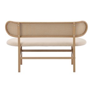 058 000070 4 2 seater sofa Enrico chair pakoworld pe rattan beige-fabric beige-metal natural 121x51.5x75cmIndoor furniture > Sofas
