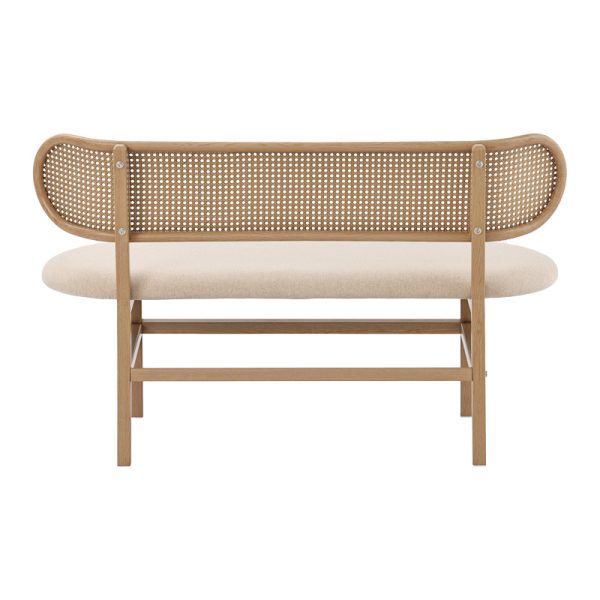 058 000070 4 2 seater sofa Enrico chair pakoworld pe rattan beige-fabric beige-metal natural 121x51.5x75cmIndoor furniture > Sofas