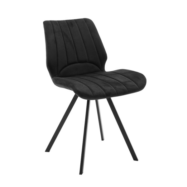 058 000075 10 Chair Sabia pakoworld velvet black-black metal leg 46x55x80cmIndoor furniture > Chairs