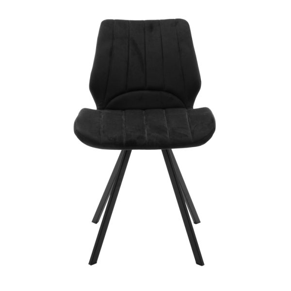 058 000075 2 7 Chair Sabia pakoworld velvet black-black metal leg 46x55x80cmIndoor furniture > Chairs
