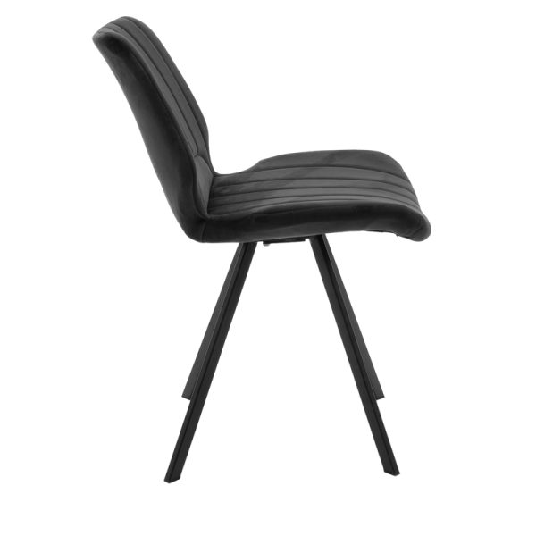 058 000075 3 7 Chair Sabia pakoworld velvet black-black metal leg 46x55x80cmIndoor furniture > Chairs