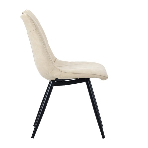 058 000076 4 2 Chair Nely pakoworld pu light beige-black metal leg 45x61x85cmIndoor furniture > Chairs