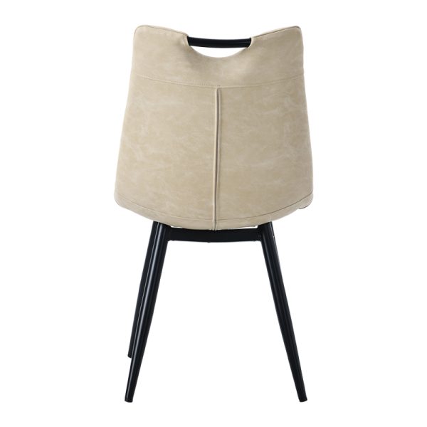 058 000076 5 2 Chair Nely pakoworld pu light beige-black metal leg 45x61x85cmIndoor furniture > Chairs