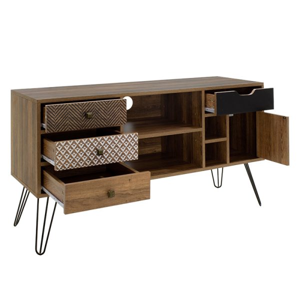 066 000002 3 10 Tv unit Boho pakoworld in walnut color 120x39x64cmIndoor furniture > TV stands