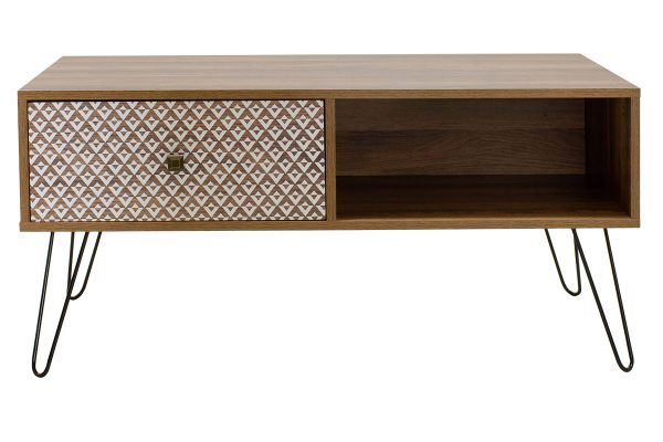 066 000005 4 10 Coffee table dresser Boho pakoworld in walnut color 100x50x46cmIndoor furniture > Coffee tables