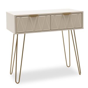 066 000008 18 Console Isla pakoworld in white painting - golden color 80x39x74cmIndoor furniture > Drawers-consoles