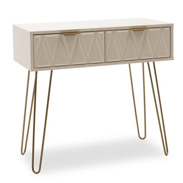 066 000008 18 Console Isla pakoworld in white painting - golden color 80x39x74cmIndoor furniture > Drawers-consoles