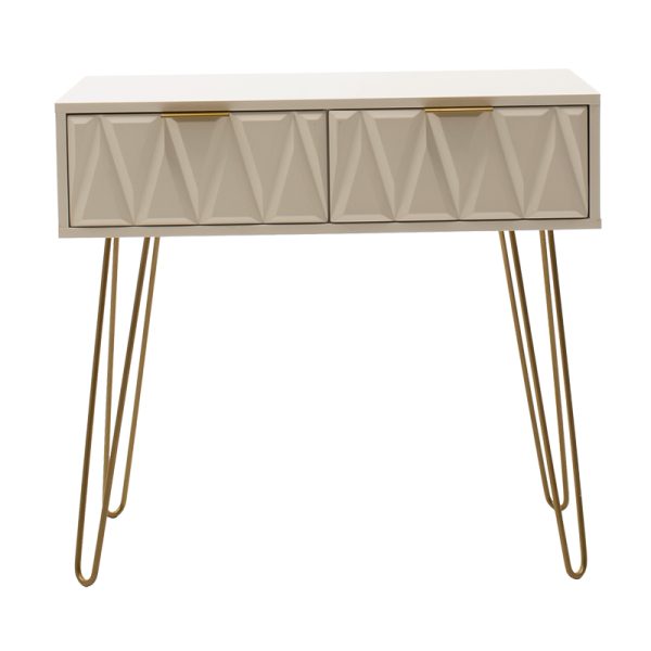 066 000008 2 15 Console Isla pakoworld in white painting - golden color 80x39x74cmIndoor furniture > Drawers-consoles