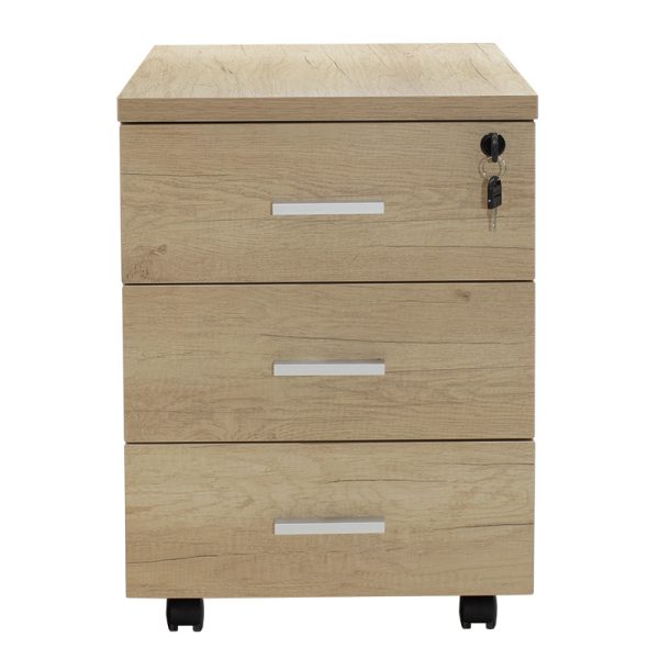 069 000018 2 13 Mobile drawer Lotus pakoworld in oak-dark grey color 40x47x55cmOffice furniture > Drawers office