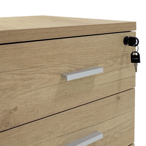 069 000018 4 13 Mobile drawer Lotus pakoworld in oak-dark grey color 40x47x55cmOffice furniture > Drawers office