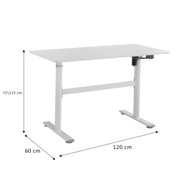 069 000063 4 4 Height adjustable work desk Karla pakoworld white 120x60x72/115cmOffice furniture > Working desk