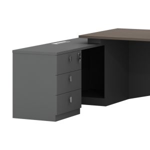 069 000064 2 2 Work desk professional left corner Denith pakoworld charcoal-walnut 220x180x75cmSPRING OFFERS