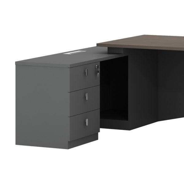 069 000064 2 2 Work desk professional left corner Denith pakoworld charcoal-walnut 220x180x75cmSPRING OFFERS