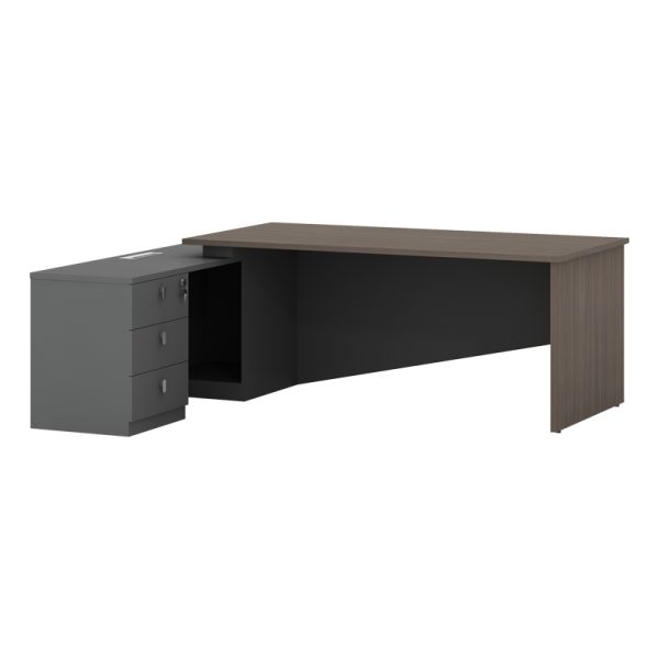 069 000064 5 Work desk professional left corner Denith pakoworld charcoal-walnut 220x180x75cmSPRING OFFERS