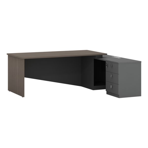 069 000065 10 Work desk professional right corner Denith pakoworld charcoal-walnut 220x180x75cmSPRING OFFERS