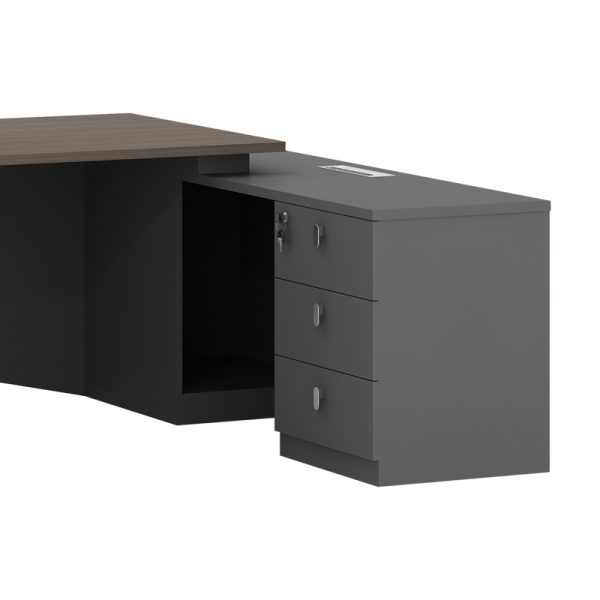 069 000065 2 7 Work desk professional right corner Denith pakoworld charcoal-walnut 220x180x75cmSPRING OFFERS