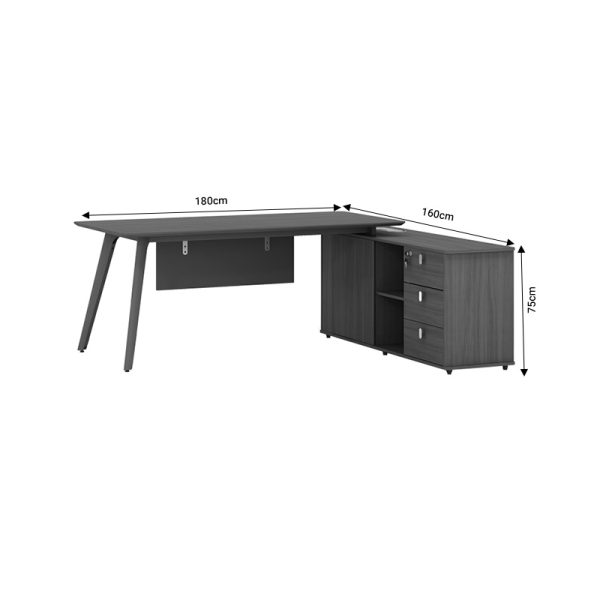 069 000067 4 2 Work reversible desk professional Denith pakoworld charcoal-walnut 180x160x75cmSPRING OFFERS