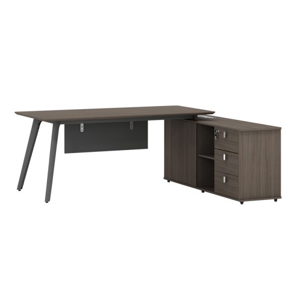 069 000067 5 Work reversible desk professional Denith pakoworld charcoal-walnut 180x160x75cmSPRING OFFERS