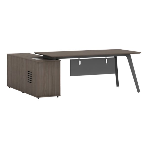069 000068 2 3 Work reversible desk professional Denith pakoworld charcoal-walnut 200x160x75cmSPRING OFFERS