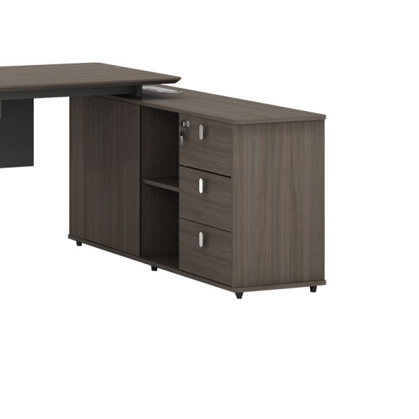 069 000068 4 3 Work reversible desk professional Denith pakoworld charcoal-walnut 200x160x75cmSPRING OFFERS