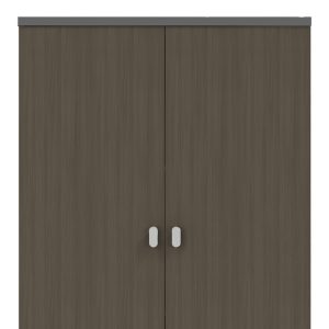 069 000071 2 2 Office bookcase professional Denith pakoworld dark grey-walnut 80x40x200cmSPRING OFFERS