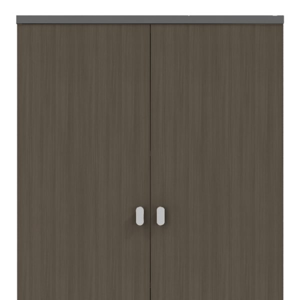 069 000071 2 2 Office bookcase professional Denith pakoworld dark grey-walnut 80x40x200cmSPRING OFFERS