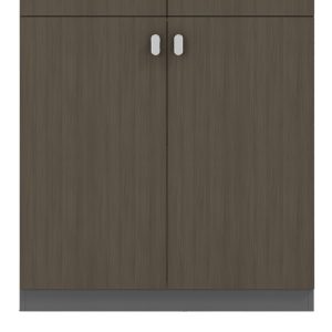 069 000071 3 2 Office bookcase professional Denith pakoworld dark grey-walnut 80x40x200cmSPRING OFFERS