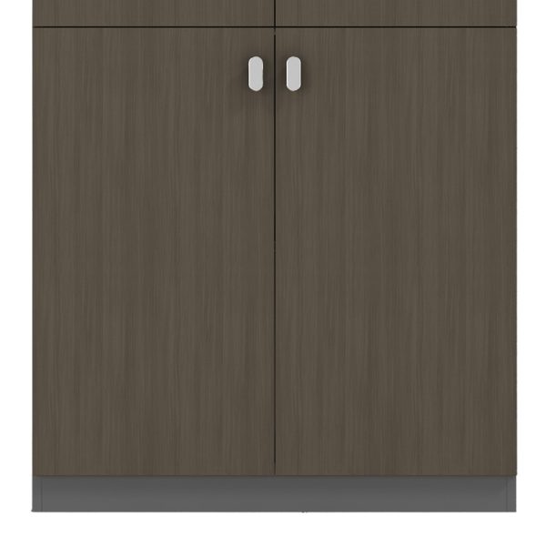 069 000071 3 2 Office bookcase professional Denith pakoworld dark grey-walnut 80x40x200cmSPRING OFFERS