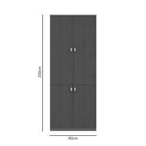 069 000071 4 2 Office bookcase professional Denith pakoworld dark grey-walnut 80x40x200cmSPRING OFFERS