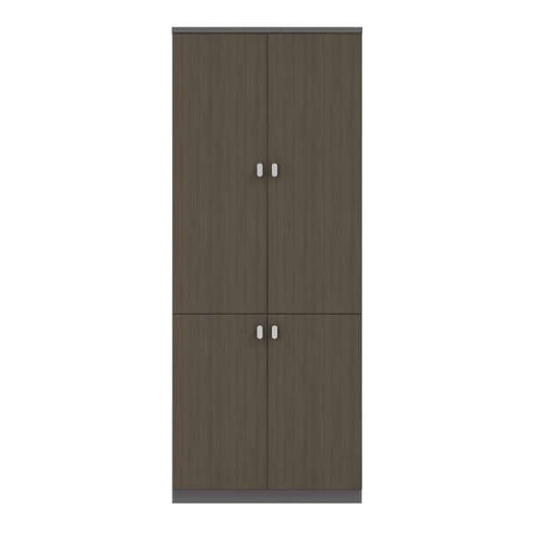 069 000071 5 Office bookcase professional Denith pakoworld dark grey-walnut 80x40x200cmSPRING OFFERS