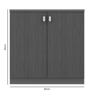 069 000072 4 3 Low cabinet professional Denith pakoworld dark grey-walnut 80x40x80cmSPRING OFFERS