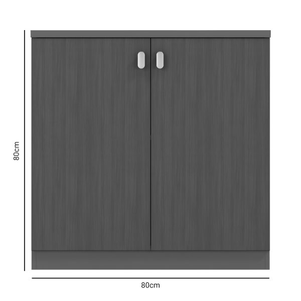 069 000072 4 3 Low cabinet professional Denith pakoworld dark grey-walnut 80x40x80cmSPRING OFFERS