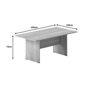 069 000077 2 2 Conference table Amazon pakoworld in oak shade 200x100x75cmOffice furniture > Conference tables
