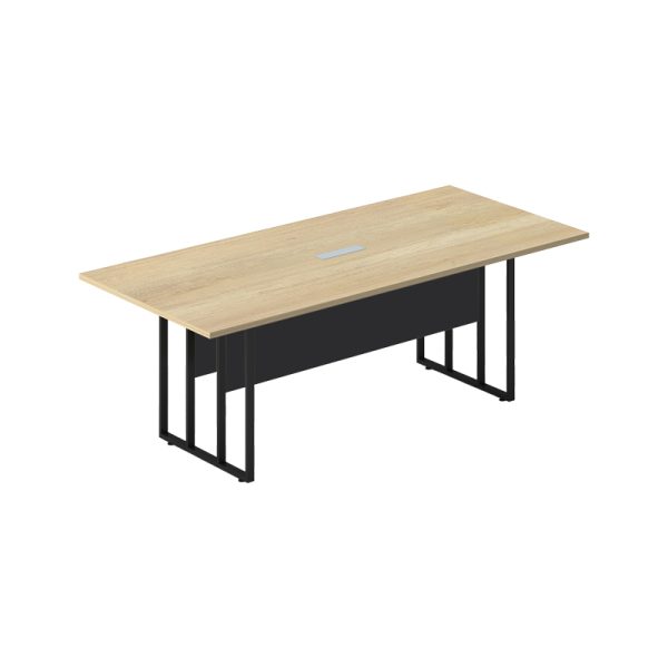 069 000078 4 Conference table Lotus pakoworld metal-wood in oak-dark grey color 200x100x75cmOffice furniture > Professional desk