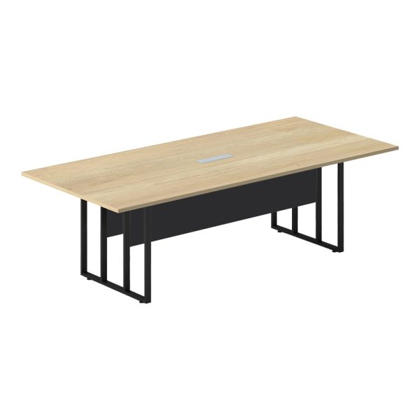 069 000079 3 Conference table Lotus pakoworld metal-wood in oak-dark grey color 240x120x75cmOffice furniture > Professional desk