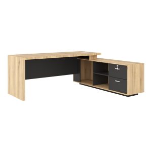 069 000096 8 Reversible professional Lotus Pakoworld work desk in natural-dark grey color 200x170x75 cm.Office furniture > Professional desk