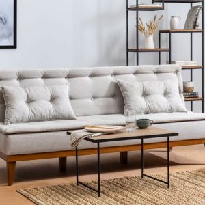 071 000458 2 2 3 seater sofa-bed PWF-0179 fabric cream color 180x80x78cmIndoor furniture > Sofas & Armchairs - Pre Order